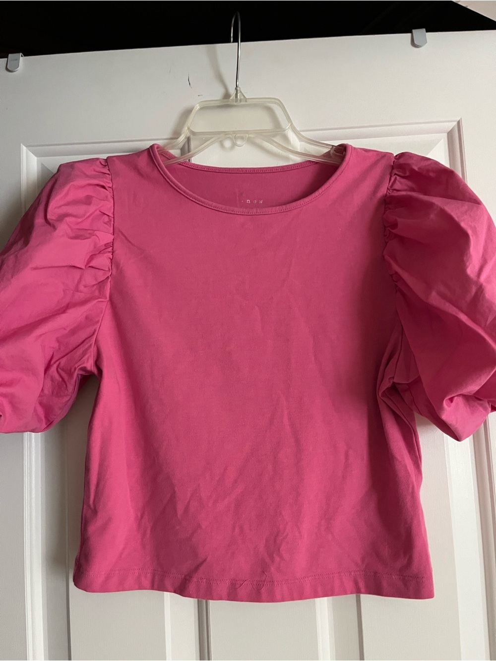 a new day Hot Pink Puff Sleeve Tee